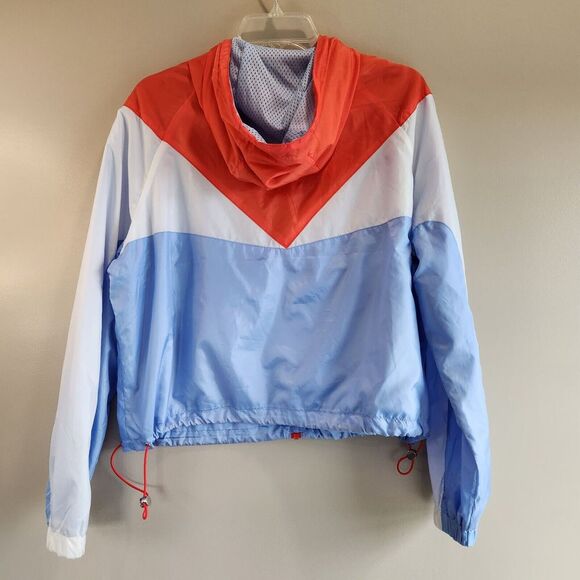 Divided H & M Jacket Womens Medium Full Zip Hood Colorful Vintage Windbreaker - Picture 2 of 5